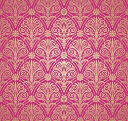 Wall Mural - traditional paisley floral pattern , textile swatch , royal India	