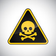 © valerybrozhinsky - Caution poison hazard sign. Black yellow carbon warning poison hazard sign on white background. Information vector icon. Design protection symbol, button. Vector illustration