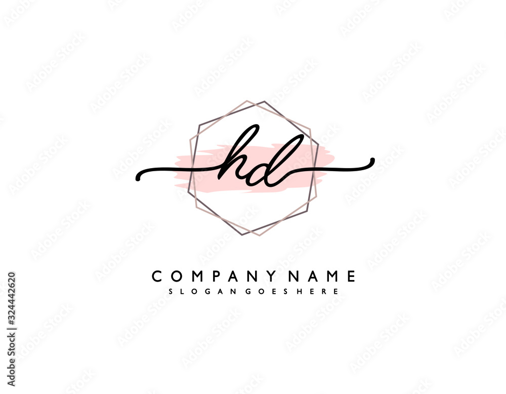 letter HD DH minimalist feminine handwriting logo. vector design of ...