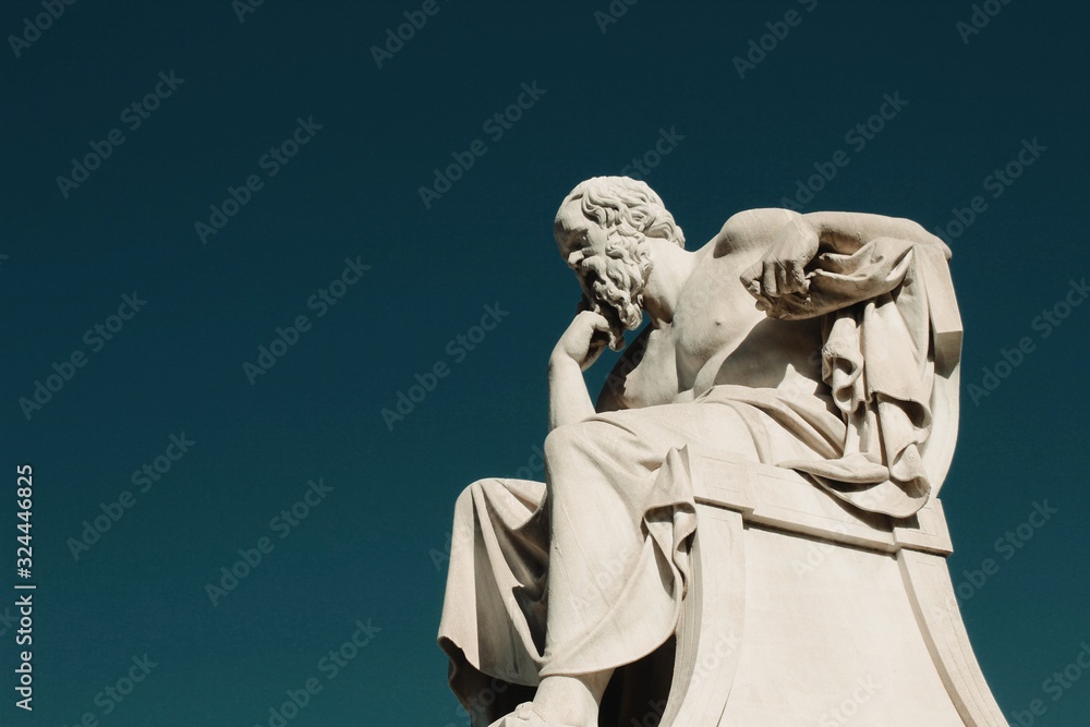 Statue of the ancient Greek philosopher Socrates in Athens, Greece.	 - obrazy, fototapety, plakaty 