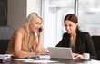 © Pixel-Shot - Female accountant and her colleague working in office