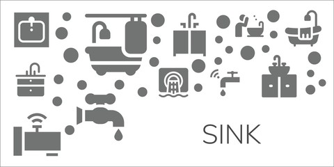 Sticker - sink icon set