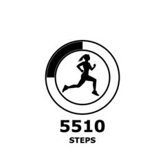 Wall Mural - Run or fitness steps tracker app icon isolated on white background