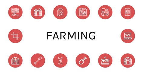 Poster - farming icon set