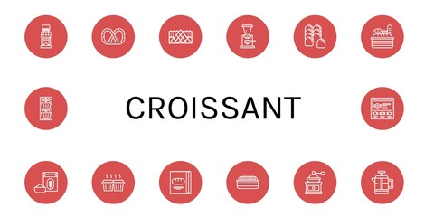 Canvas Print - Set of croissant icons