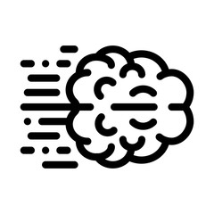 Canvas Print - Fast Think Brain Icon Vector. Outline Fast Think Brain Sign. Isolated Contour Symbol Illustration