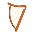 © Anastasiya - Celtic triangular harp. Folk musical instrument. Vector flat illustration.