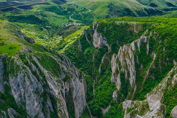 Wall Mural - Famous gorge near Turda, in Romania named Cheile Turzii. One of the most visited gorges by tourists in Transylvania. 