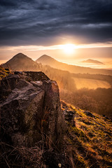 Wall Mural - Central Bohemian Highlands is a mountain range located in northern Bohemia in the Czech Republic. The range is about 80 km long, extending from Ceska Lipa in the northeast to Louny.