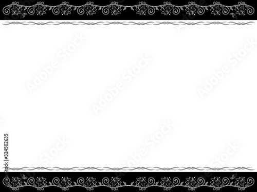Cuadros en Lienzo Monochrome horizontal floral postcard