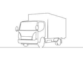 Wall Mural - Truck with Cargo Trailer Driving