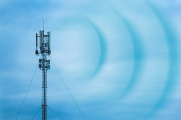 5G. Mobile antenna. G network. 4 g. Radio tower. Radio waves and the Internet.