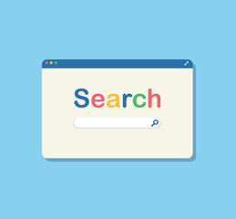 Wall Mural - browser search window in flat style.