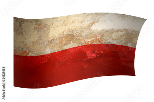 Dekoracja na wymiar  polska-vintage-stara-flaga-z-tekstura-betonu-sciany-symbol-polski