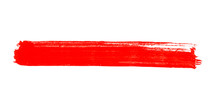 Farbmarkierung: Roter Streifen Gemalt Mit Einem Pinsel