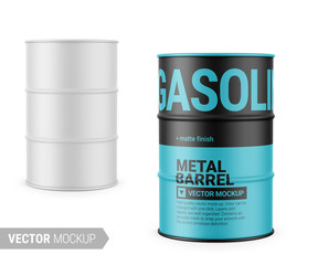 White matte metal barrel mockup template.