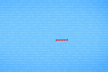 exposed passord amid binary computer code - data security and cybercrime concept