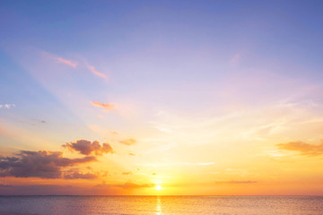 Wall Mural - environment day concept: beautiful sunset on the beach and sea