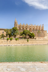 Sticker - The Cathedral of Santa Maria of Palma and Parc del Mar, Majorca, Spain