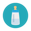 baby bottle milk in frame circular vector illustration design