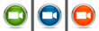 Video camera icon modern design round button set illustration