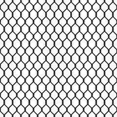 Poster - black and white chainlink seamless vector background pattern