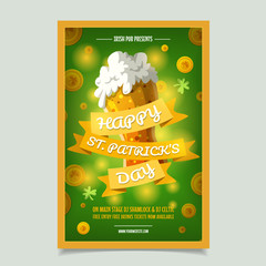 Wall Mural - Saint Patrick s Day Poster, Brochure, Holiday Invitation. Vector Illustration