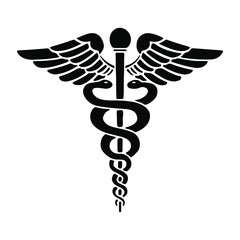 caduceus - medical snake logo icon vector eps isolated on white