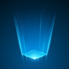 Wall Mural - abstract blue light rays background