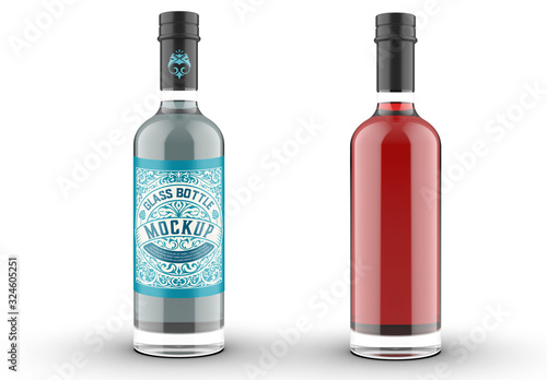 Download Colored Gin Bottle Packaging Mockup Stock Template Adobe Stock