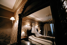 Wedding Dress And Shoes In The Room