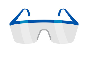 Protective eyeglasses for work with chemicals