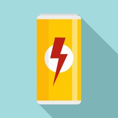 Poster - Aluminum energy drink icon. Flat illustration of aluminum energy drink vector icon for web design