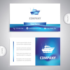 Wall Mural - business card - ocean cruise liner ship - boat for divers and fishermen - company presentations