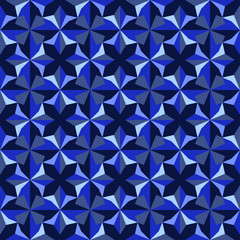 Aufkleber - Modern psychedelic seamless pattern in blue shades, great design for any purposes. Modern geometric vector illustration. Seamless pattern tile. Abstract graphic texture. Blue abstract background.