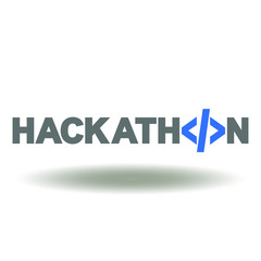 Wall Mural - hackathon code icon vector. hack marathon forum software programming development concept word logo.