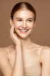© Beauty Agent Studio - Feeling fresh. Cheerful young woman with perfect skin posing. Beauty treatment and spa concept.