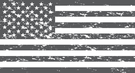 Wall Mural - USA flag in grunge style. Old dirty American flag.