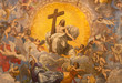 © Renáta Sedmáková - RAVENNA, ITALY - JANUARY 28, 2020: The freco Glory of Resurected Jesus from the cupola of side  chapel in Duomo (cathedral) by Guido Reni (1575 - 1642).