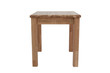 Wooden table made of oak furniture board. Kitchen dining table, on white background.