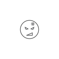 Angry face emoji vector icon symbol isolated on white background