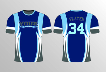 Royal blue body with spiky edgy shark side insert design elegant team jersey