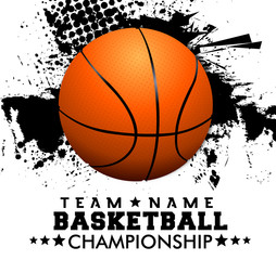 Basketball tournament posters, flyer with basketball ball - template vector design