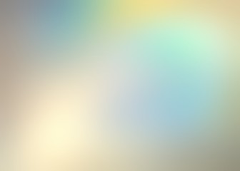 Wall Mural - Beige blue green yellow pastel gradient. Interactive iridescent blurry background. Clear holographic texture.