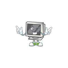 Wall Mural - A comical face vintage monitor mascot design with Wink eye