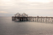 Malibu Beach pier in the coast of California, United States.