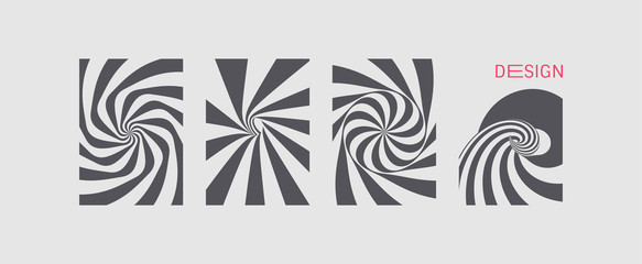 Wall Mural - pattern with optical illusion. black and white design. abstract striped background. vector illustrat