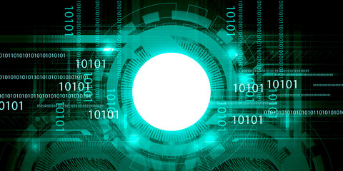 Abstract technology background. tech elements with binary cods. Digital illustration.