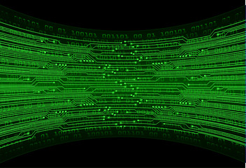 green cyber circuit future technology concept background