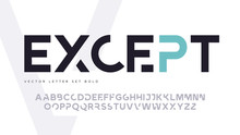 Contemporary Geometric Uppercase Letter Set, Vector Alphabet, Typography